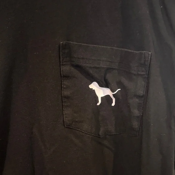 PINK Victoria's Secret Black Long Sleeve Shirt with Logo - Picture 3 of 7